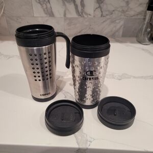 Stainless steel travel mugs